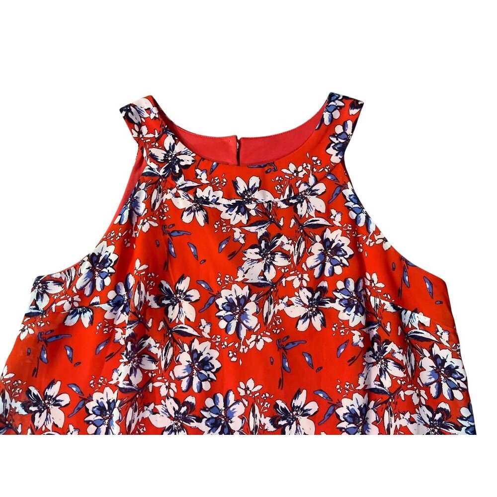 Alyx Floral Sleeveless Blouse Womens L Red Blue Lined Shell Used - Picture 5 of 13